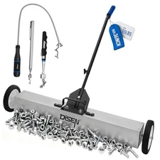  Rolling 4 Pack Magnetic Sweeper with Wheels 40-Inch Telescoping 36-Inch