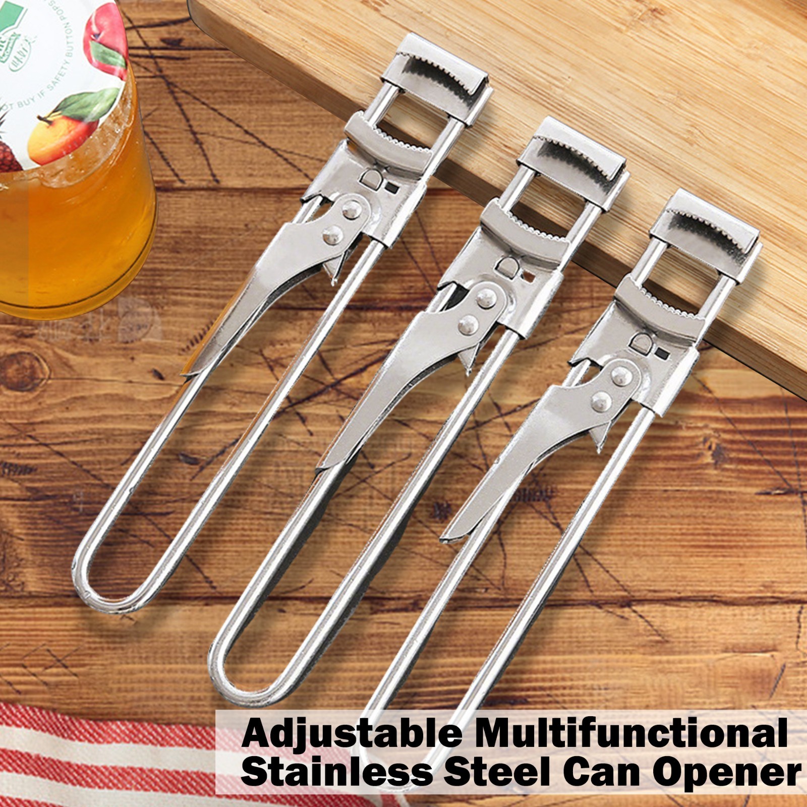 1 Counts Jar Opener for Weak Hands, Multifunctional Adjustable Can Opener, Stain