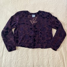 Camicetta giacca burnout velluto viola vintage RABBIT RABBIT DESIGNS taglia 12