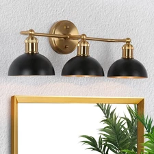 Black Gold Bathroom Light Fixtures, Farmhouse Vanity Lights Over Mirror with ...