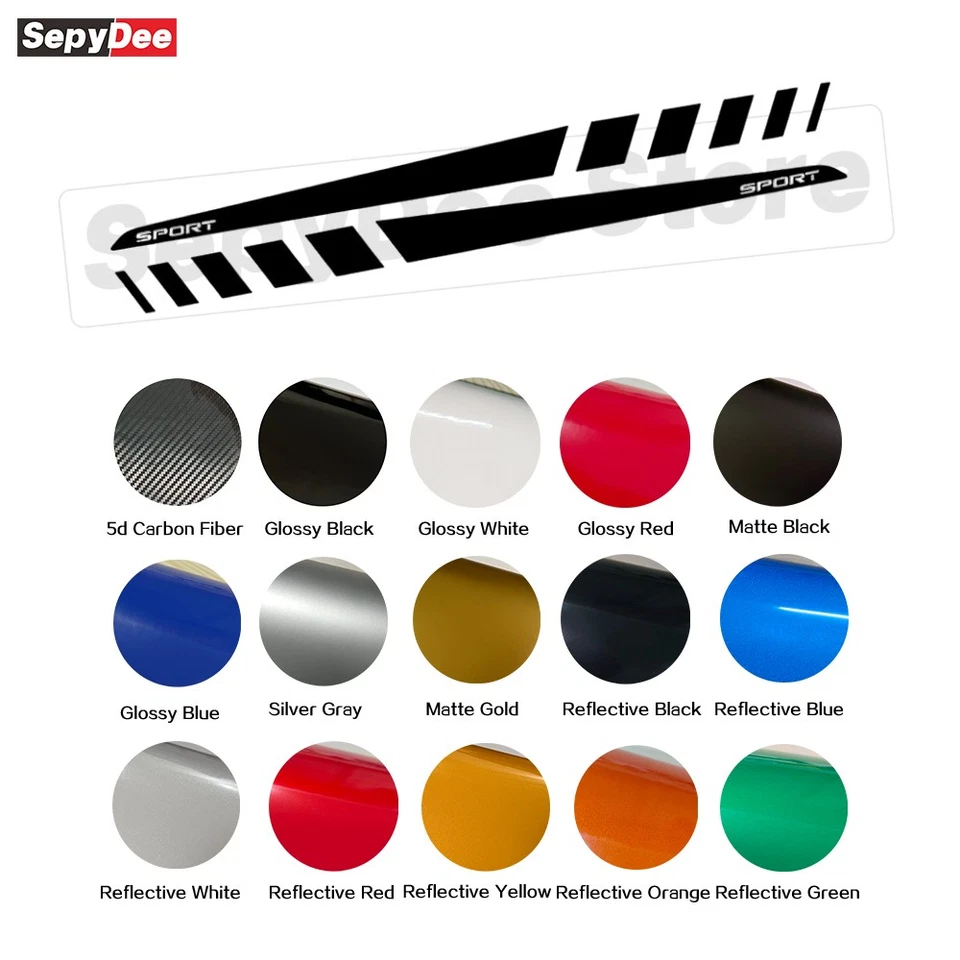 Calcomanía de vinilo a rayas deportivas carreras pegatina lateral puerta coche Toyota RAV4 Foto 2 de 4