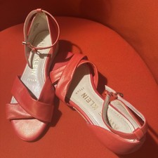 Anne Klein Dark Pink Leather Flat Slingback Shoes Casual/Dress  US 5W,UK 3,EU 36