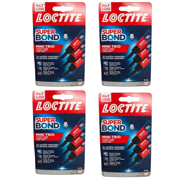 Loctite Sekundenkleber FlüSsig Mini Trio (4X 3 X 1G), Extra Stark-image