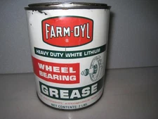 FARM-OYL WHEEL BEARING LUBRICANT 2 LB GREASE EMPTY OIL can tin MOTOR