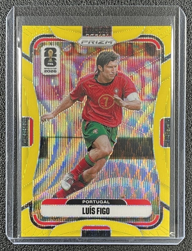 LUIS FIGO 2026 PANINI PRIZM WORLD CUP #372 FLUORESCENT YELLOW WAVE 60/180