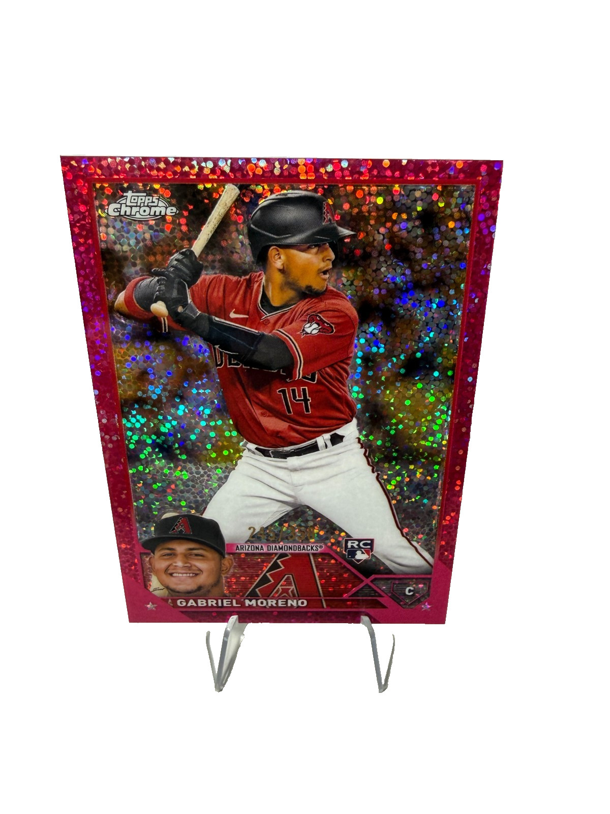 Gabriel Moreno 2023 Topps Chrome Magenta Speckle Refractor RC /350 #189