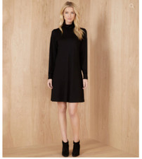 KAREN KANE Black Quinn Turtleneck Long Sleeve Soft Jersey Knit LBD Dress XL = 16