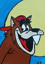 Fangface ACEO ORIGINAL ATC HAND PAINTED ACRYLIC SIGNED