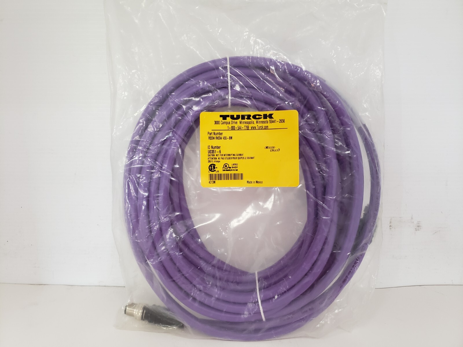TURCK RSSW RKSW 455-8M PVC CABLE NETWORK EUROFAST (U0351-6) NIB
