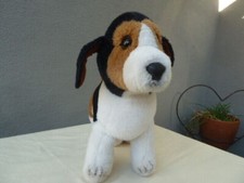 Vtg 1989 Dakin Lrg 14"H x 17"L Standing Beagle Blk/Brown/White Plush Stuffed Dog
