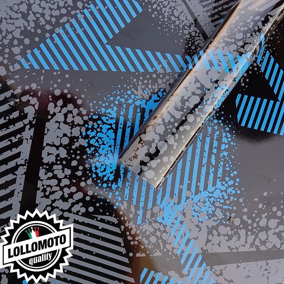 LOLLOMOTO Street Camo Azzurro Pellicola Adesiva Mimetica Car Wrapping Adesiva Rivestimento