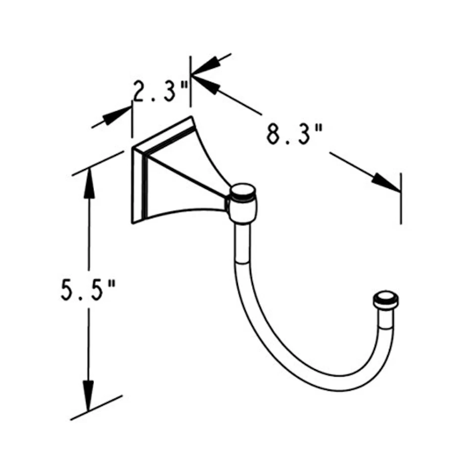 Gancho toalla pivotante de baño de diseño jengibre acabado níquel satinado Foto 3 de 3