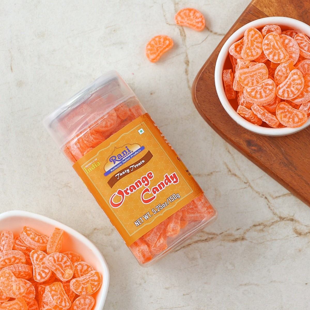 Rani Orange Candy 5.25oz (150g) Easy Open Top, Resealable