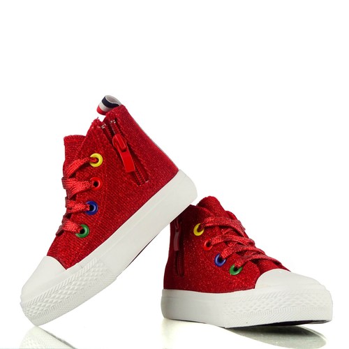 glitter canvas trainers