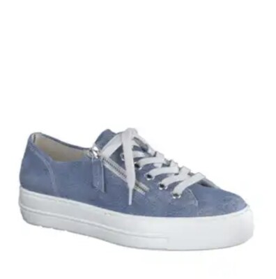 PAUL GREEN SKYLAR Lace Up Sipper Platform Sneaker In Blue