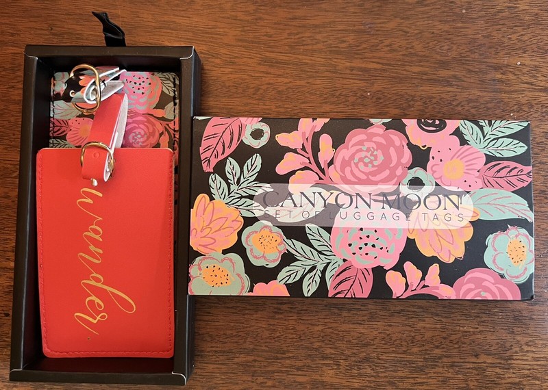 NIB Set of 2 Canyon Moon Vegan Leather Wander Luggage Tags