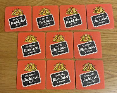 10 x VINTAGE 70er Jahre - CARLING BLACK LABEL - LAGER - BIERDECKEL - NAGELNEU UNBENUTZT