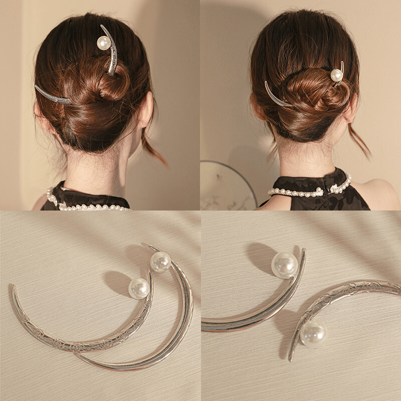 Moon Plate Hair Fork　SYKIA SYKIA Moon Plate Hair Fork （GOLD） Crescent Moon Hair Stick