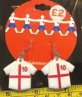 Earrings England Shirt Football Dangly Flag Three Lions World Cup New Sainsburys