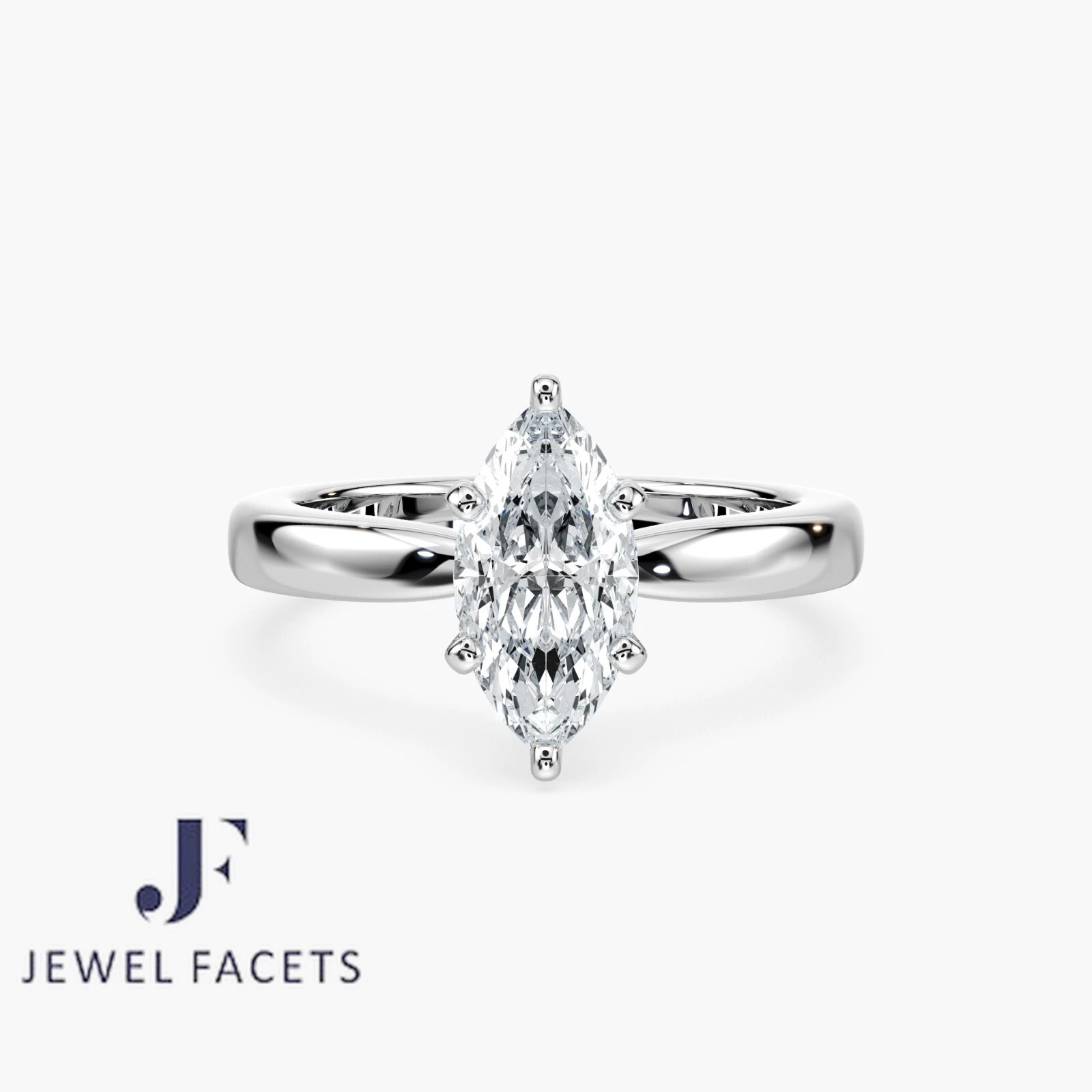 IGI Certified 1.51 Carat F/VS 14k Gold Marquise Cut Lab Grown Diamond Ring image-1