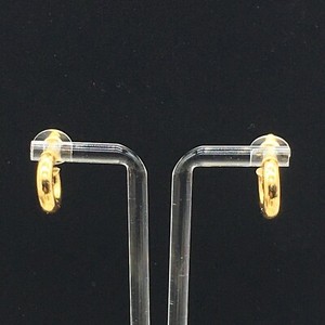 Authentic Sterling Silver Hollow Hoop Pierced Earrings Gold Plated Signed 925 LA IN .5"