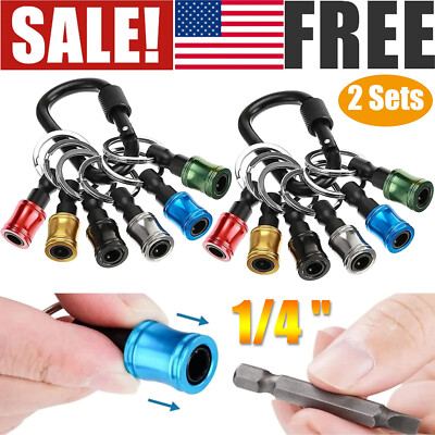 14PC 1/4 ''Hex Shank Screwdriver Drill Bit Holder Bits Set keychain Quick Release