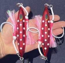 2 400g  Tuna Bombs BLUEFIN TUNA KNIFE JIGS - BKK Hooks  Rigged Bft Nighttime