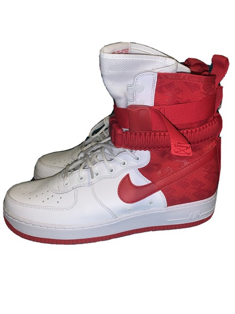 Nike SF Air Force 1 Mens Size 9.5 Red White High Top Men's Shoes AR1955-100 | eBay