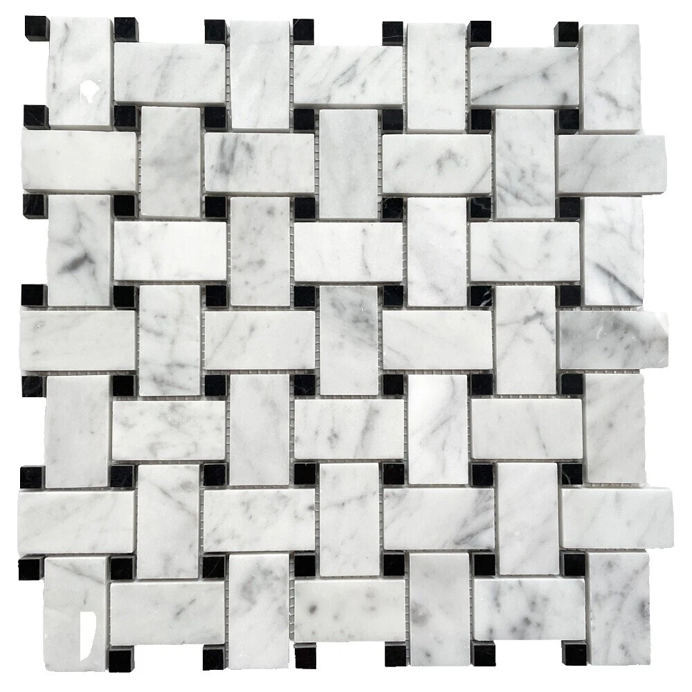 Black Marble Mosaic Tile Sheets Tiles