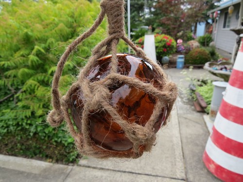 BOLA FLOTANTE DE CRISTAL CURIOSO MARRÓN ÁMBAR BOYA BOYA BOY - Imagen 2 de 4