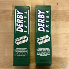 200 Derby Double Edge Safety Razor Blades Extra Platinum Coated (2 PACK)