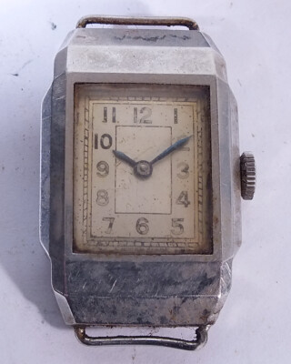 Vintage Art Decco Damen Handaufzug Schweizer Uhrenkopf - ERSATZTEILE (G47)