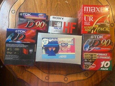 57 NEW/Sealed Recordable Audio Cassette Tapes Memorex TDK Sony  Lot