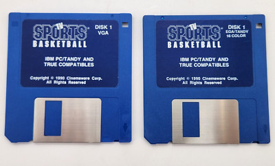 TV Sports Basketball IBM PC Game by Cinemaware 1990 3.5'' Floppy Disks only