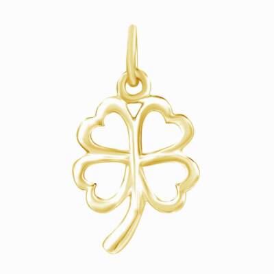 Lucky Clover Heart Leaf Charm Pendant Solid 925 Sterling Silver