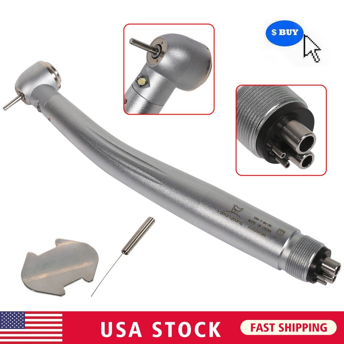 Dental Fiber Optic Handpiece E-generator Self-power High Speed 4Hole Turbine 929