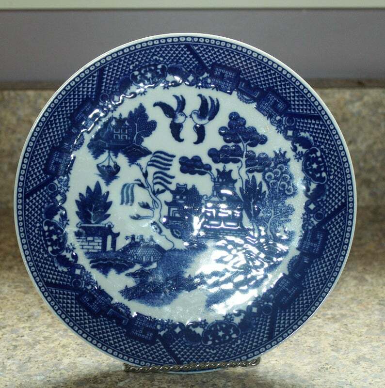 Blue Willow Transferware Chinese Designed Blue and White inch Plate