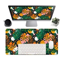 Tropical Leaves Large Mousepad 31.5 x 15.7 inch XXL Waterproof Desk Mat Gamin...