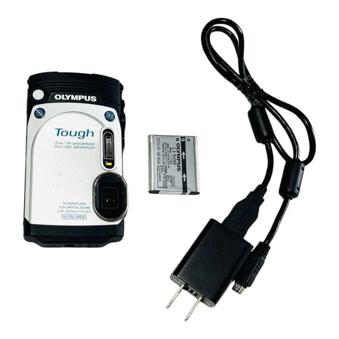 Olympus Compact Digital Camera Stylus Tg-870 Tough White Tested