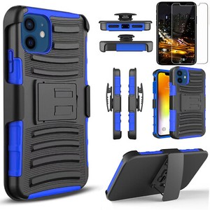For iPhone 12 Case /12 Pro Max/12 Mini Phone Cover Heavy Duty + Tempered Glass