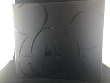 DISNEY MICKEY MOUSE 8 X 8 EMBOSSED BLACK SCRAPBOOK ALBUM Good Condition