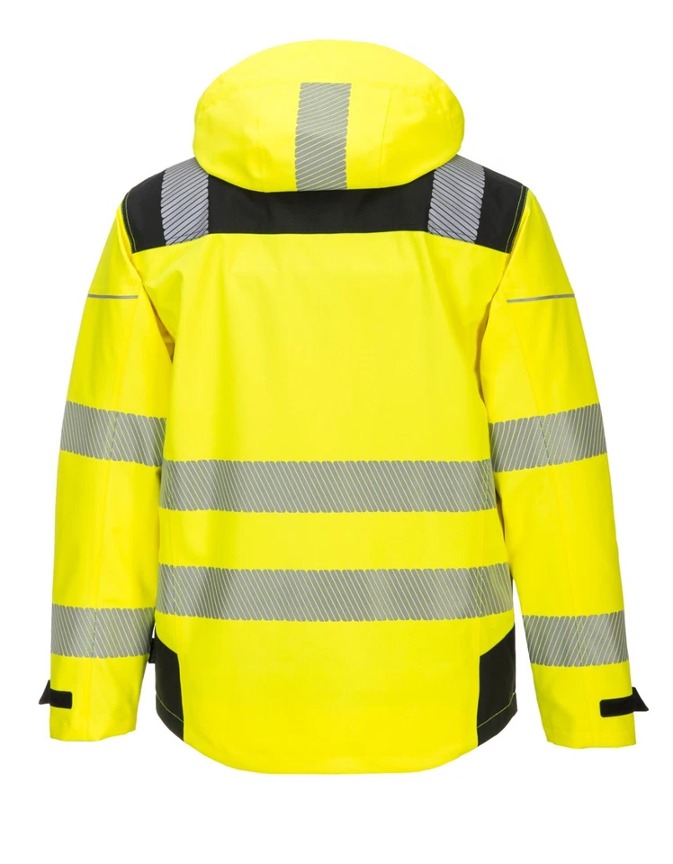 Portwest PW360 PW3 Premium Hi Vis Reflective Waterproof Safety Rain Jacket - Image 3 of 4