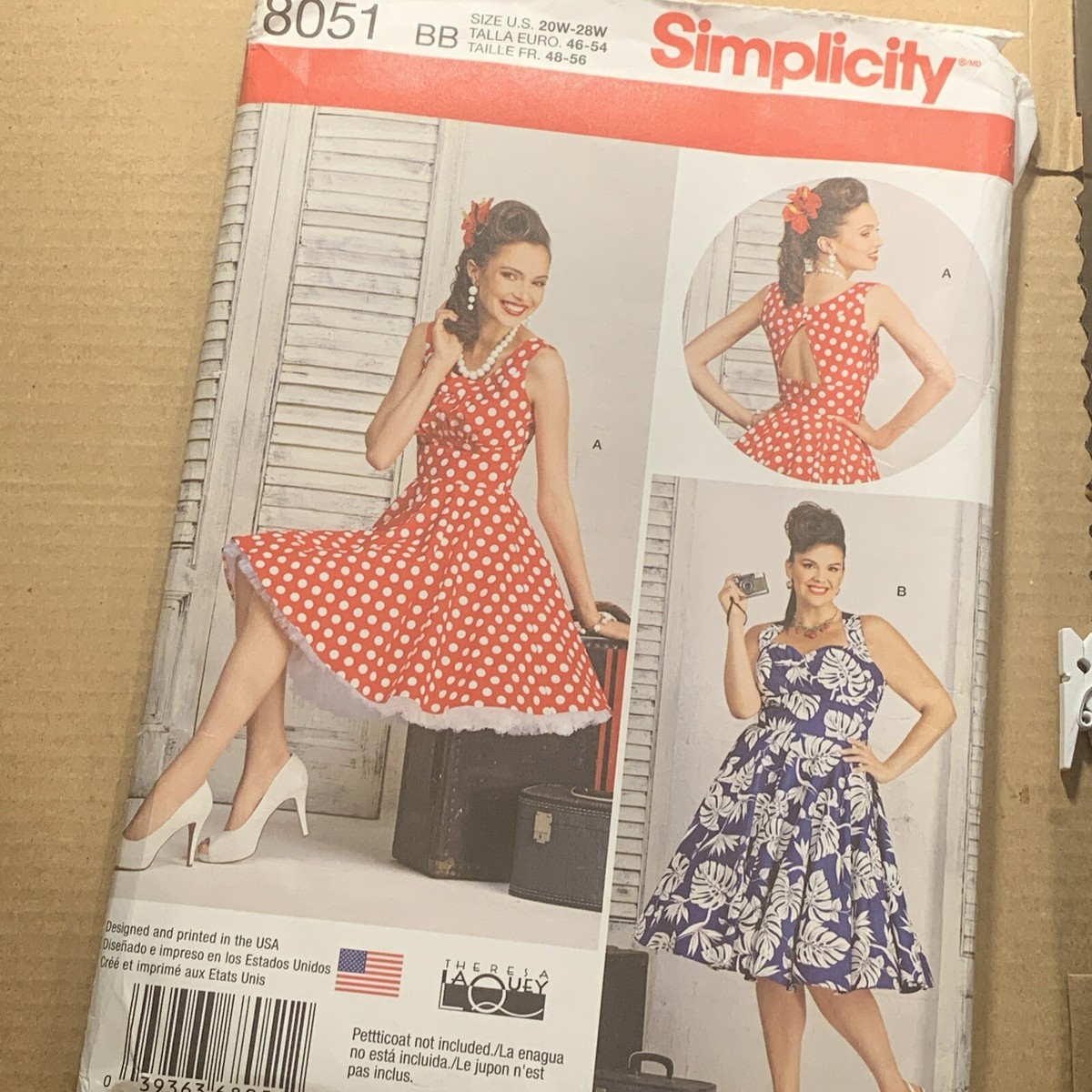 Simplicity 8051 Ladies Retro 1950s Halter Open Back Dress Full