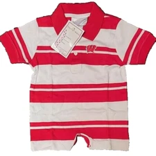 Wisconsin Badgers Newborn Infant Rugby Bodysuit Romper SS 6 Months New
