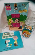 VINT Peanuts Charlie Brown Snoopy LOT 1965 COOKIE JAR & Puzzle & BOOK