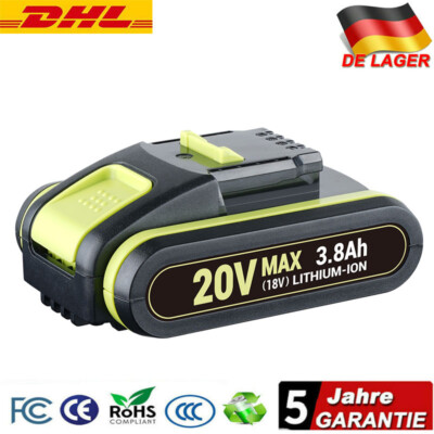 20V 3.8Ah Lithium Akku für Worx WA3551 WA3553 WG169 WX372 WG259E WX390.1 WX678.9