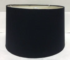 Frontgate Grandinroad Black table Lamp Light Shade Linen Straight Drum Large