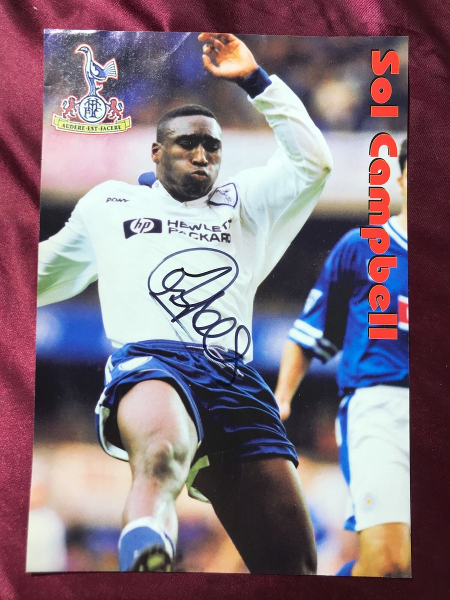 Autograph SOL CAMPBELL-Tottenham Hotspur-73 Caps ENGLAND-Ex