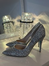 Betsey Johnson Glittering Beautiful Silver Sparkly Heels Size 8M