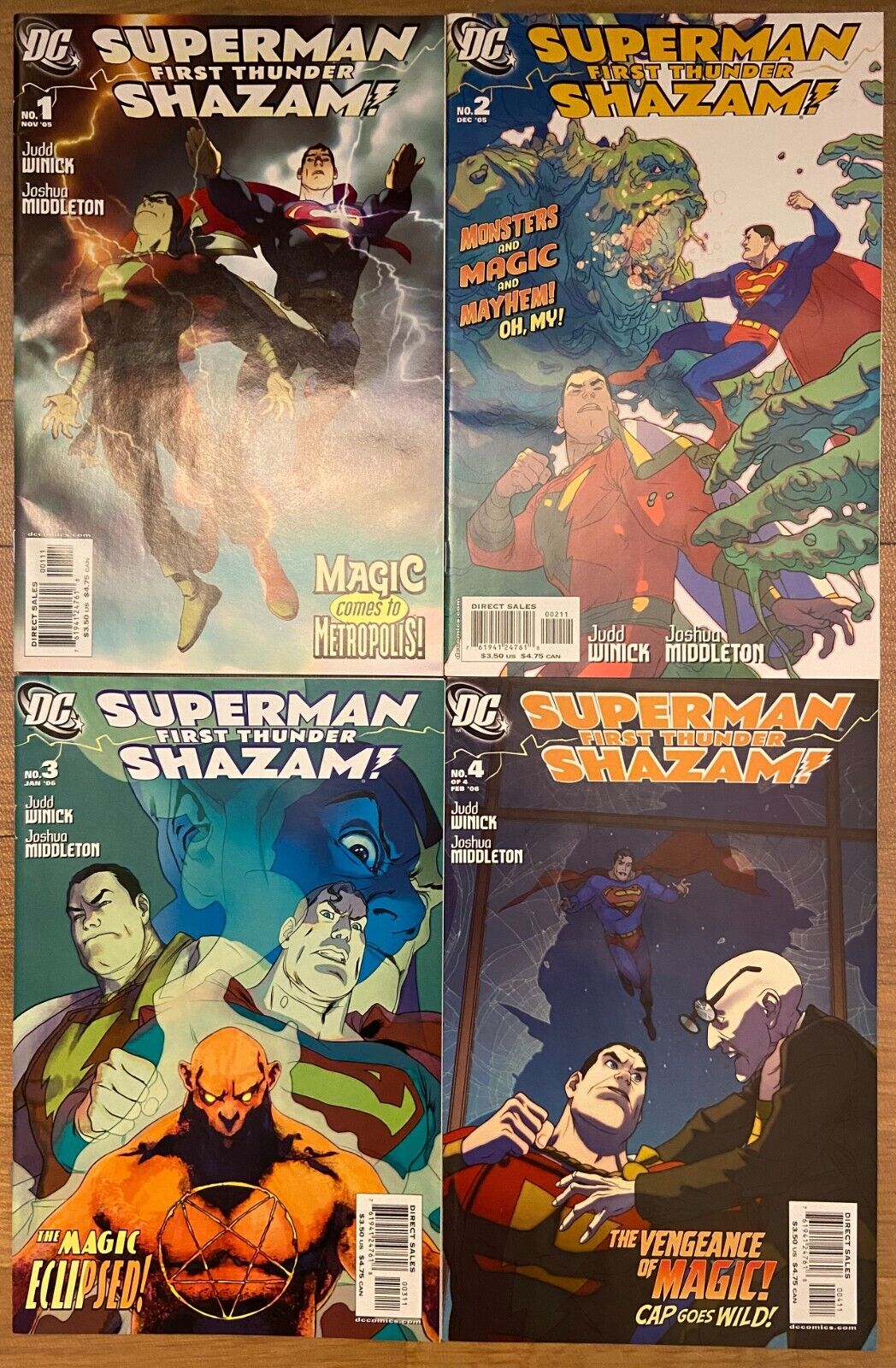 Superman/Shazam!: First Thunder (2005 Series) Complete 4 issue Lot * NM * DC